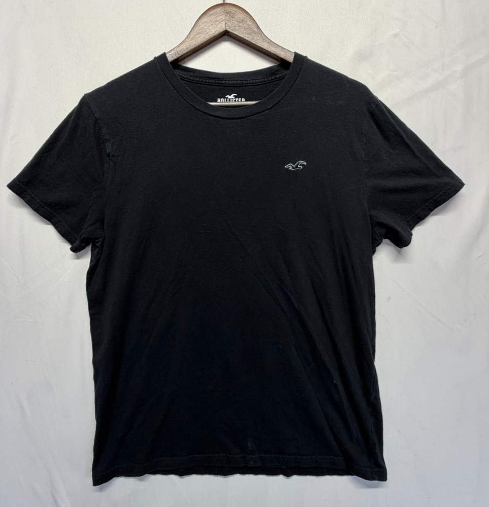 Hollister Must Have Collection T Shirt Mens Medium Black Cotton Embroidered Logo