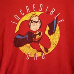 Disney Pixar Mens T-Shirt Size 2XL Red Short Sleeve Crew Neck Cotton Polyester