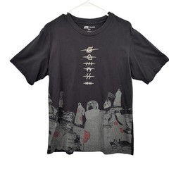 Uniqlo Mens Akatsuki Naruto Anime Streetwear Shippuden Graphic Tee M Black UT