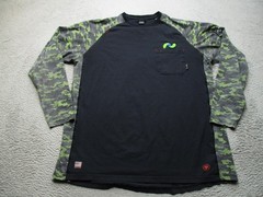 Ariat FR Shirt Mens 2XLT Black Long Sleeve Camo Pocket Flame Resistant Workwear
