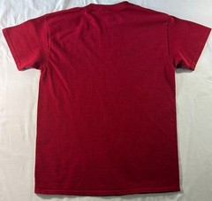 Gildan Men’s M Red Christmas T-Shirt Mistletoe Hot Cocoa Sleighrides Snowmen