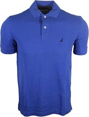 Nautica Men’s Classic Fit Performance Polo Shirt Blue Cotton Short Sleeve XL