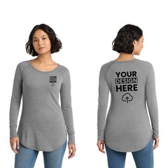 Custom Printed District Womens Perfect Tri Long Sleeve Tunic Tee Gift For Him