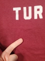 VTG 70s 80s USA Downerwear Mens Shirt Size Large “Turkey Turd” Short Skeeve