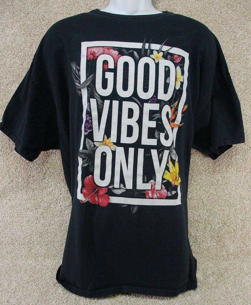 DOM Good Vibes Only T-Shirt Size XXL Black Graphic Tee (See Photo)