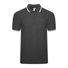 Men’s Polo Short Sleeve Pique Plain Single Tipping Chest Pocket Casual Tee Top