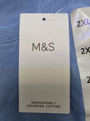 M&S Regular Fit Pure Cotton Crew Neck T-Shirt ~ LONG LENGTH ~ 2 PACK ~ Size 2XL