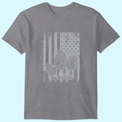 Morel Mushrooms American Flag Patriotic Fathers Day Men Gift Gidan Tee