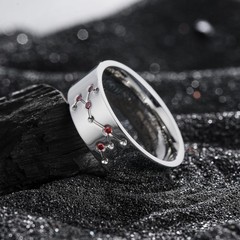 8mm Stainless Steel Sagittarius Zodiac Ring, November December Sign Band with…
