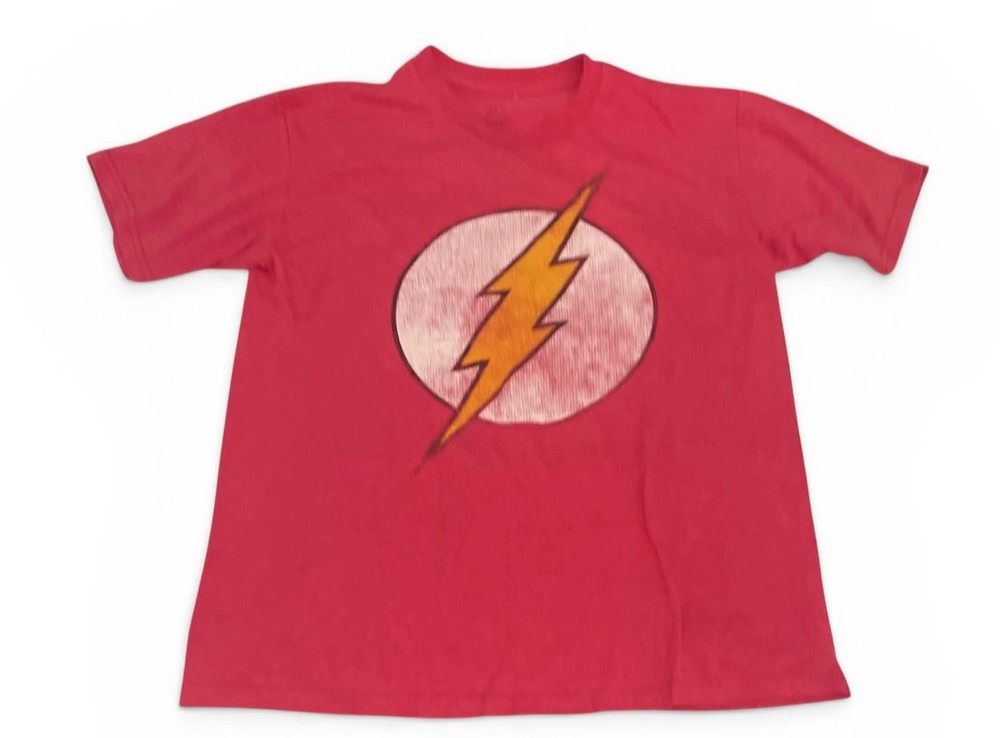 DC Comics The Flash Logo T Shirt Mens M Red Distressed Graphic Tee
