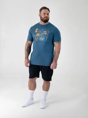 D555 Duke Big Mens Beach Printed T-Shirt Summer Print Teal 2XL-8XL (601906)