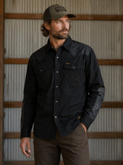 Filson x Wrangler Adventure Shirt Denim and Waxed Cotton Men’s Sizes S-2XL Black
