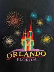 Vintage Orlando Florida Embroidered Castle Fireworks T-Shirt XL T-Shirt