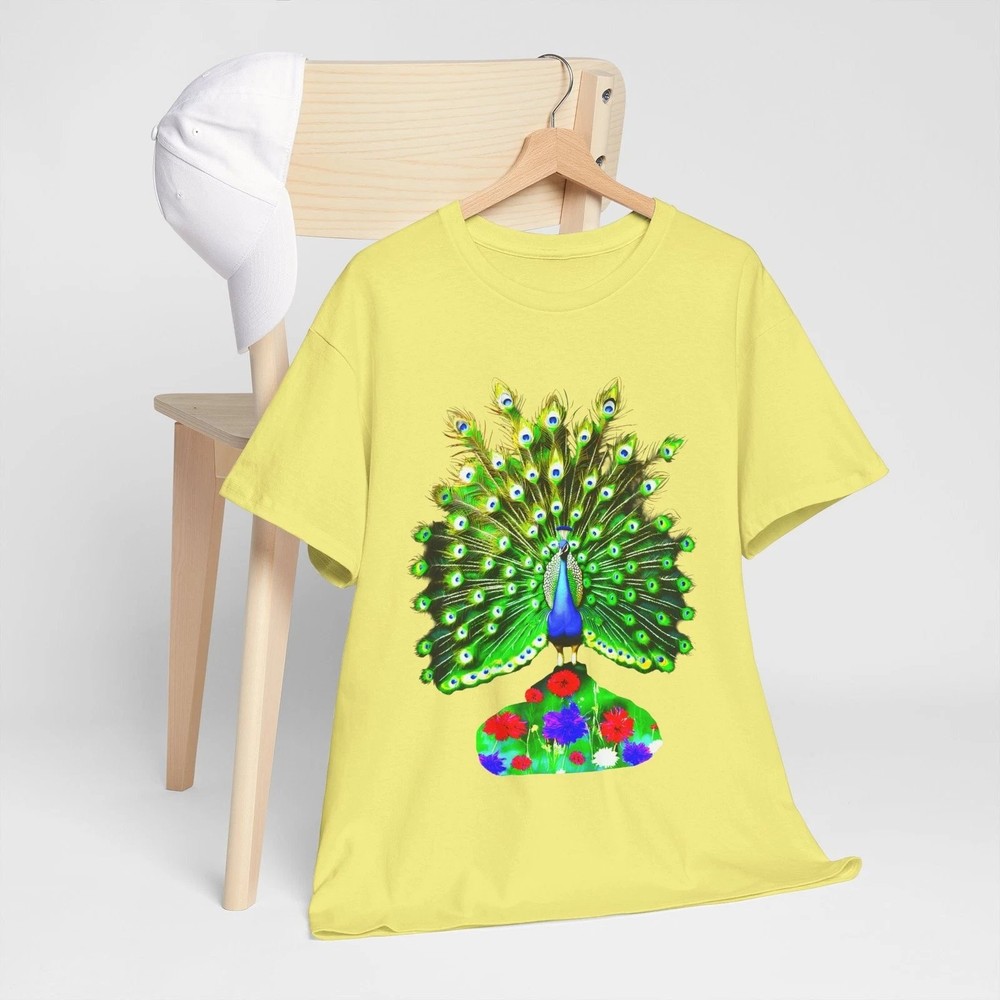 Colorful Peacock Feather Graphic Tee
