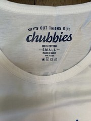 Chubbies Tank Top Adult SMALL S White Sleeveless Sky’s Out Thighs Out Mens NWT