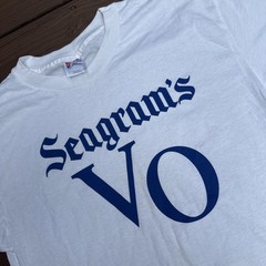NOS Vintage Seagrams VO T-Shirt Men’s Large White Large Spellout Logo