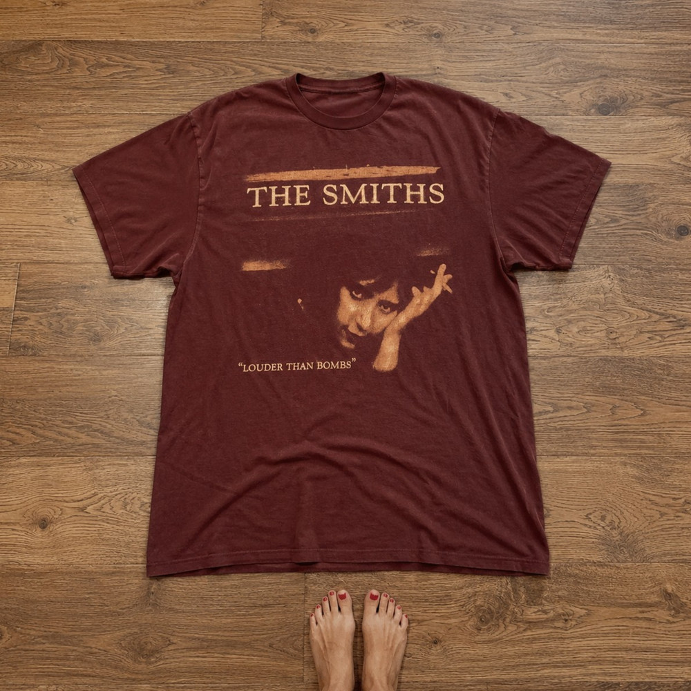 The Smiths Louder Than Bombs Band Graphic T-Shirt Burgundy Indie Rock Merch