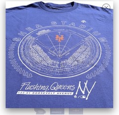 New York Mets Shea Stadium The 7 Line Blueprint T Shirt Sz L Baseball MLB