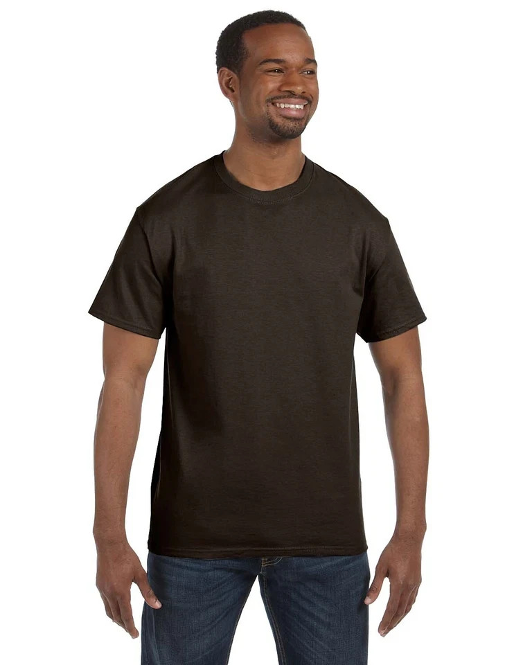 Hanes Mens 100% Cotton Authentic-T T-Shirt Crew Neck T Shirt – 5250T 4xl black