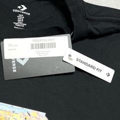 Converse Men’s T-Shirt Black Graphic Black Crew Neck Short Sleeve Tee Medium NWT