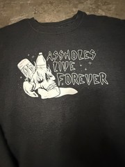 Assholes*s Live Forever Large Clothes-3 pc Pullover Sweater T-Shirt Black Gray