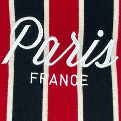 RSQ Collective Shirt Men Large Paris France Spell Stripe Work Party Gym Core Go