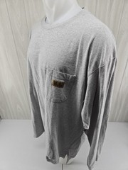 Walls Work Wear Men XXL Pocket Tshirt Long Sleeve Cotton Blend Gray