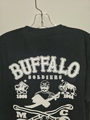 Buffalo Soldiers MC Large Mens Black Double-sided Graphic Logo Tshirt