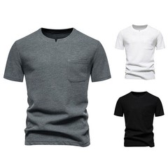 Men Short Sleeve Fashion T-Shirt Classic Casual Slim V-neck Shirts Jogger Top