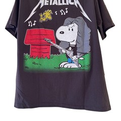 Metallica Snoopy Woodstock Parody Band T-Shirt Modern Size Large Cartoon