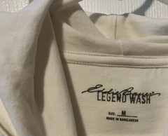 Eddie Bauer WHITE LONG SLEEVE HOODED LIGHT WEIGHT COTTON LOGO SHIRT SIZE MED.