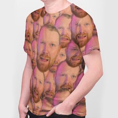 Funny Personalised T Shirt All Over Face Front & Back Printed Custom Men Stag Do