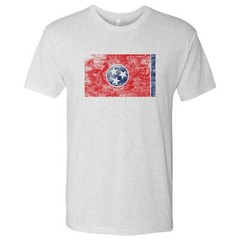 Tennessee Flag State Pride Triblend Mens T-Shirt – Heather White
