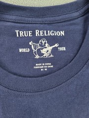 True Religion Men’s Silver Buddha SS Crew Neck Tee in navy, size M