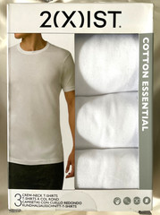 2(x)IST Crew Neck 100% Cotton Essential White T-Shirt Medium Pack of 3 NIB!