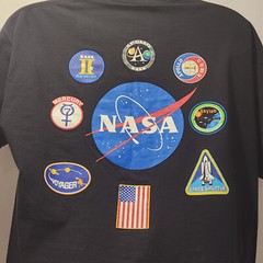 NASA Meatball Logo 7 Historic Space Programs Men’s XL F&B Print T Shirt USA Flag