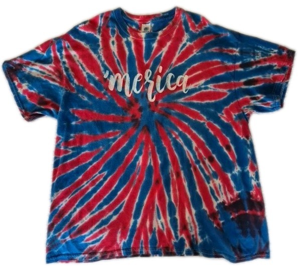 Colortone ‘Merica T-Shirt Mens XL Red White Blue Tie Dye Patriotic Tee LN