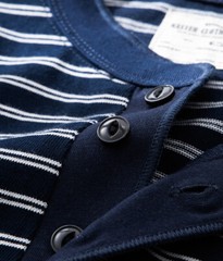 Mens Retro Sailor’s Stripe Short Sleeve T-Shirts Classic Henry Shirt Casual Tops