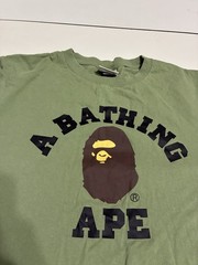 Vintage BAPE A Bathing Ape Shirt Medium Olive Long Sleeve Skater Streetwear Y2K