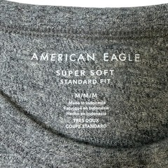 American Eagle Super Soft Icon Standard Fit Gray Heather Cotton T-Shirt Medium