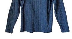 90’s Alfani Mens Small Blue Ribbed Knit Long-Sleeve Crewneck Shirt 100% Cotton