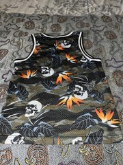 No Boundaries Skull Tank Top – Mesh Sleevless Skulls & Leaves Medium Y2k