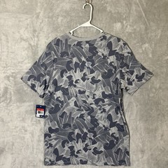 NWT NIKE Shirt L Gray White MOVING MOUNTAINS Graphic Spellout Tee Swoosh