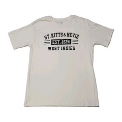 Sea Man ST. KITTS & NEVIS WEST INDIES White T-shirt Size M Combed Cotton