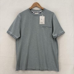 Denim & Flower Shirt Mens Large Gray Viscose Blend Pocket Casual Crewneck Tee