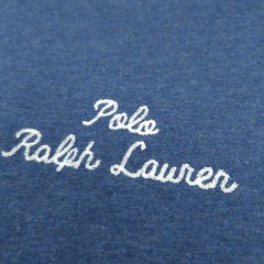 Polo Ralph Lauren T-Shirt -XXL Blue Heather -White Pony -Chain stitch Spellout
