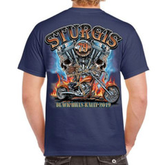 2019 Sturgis Black Hills Rally Skull Engine Rider Men’s Short Sleeves T-Shirt
