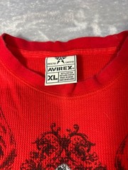Avirex Graphic Waffle Knit Long Sleeve Shirt Red XL