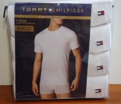Tommy Hilfiger 4-Pack Men’s Cotton Classic Crew-Neck T-Shirts White M (38-40)