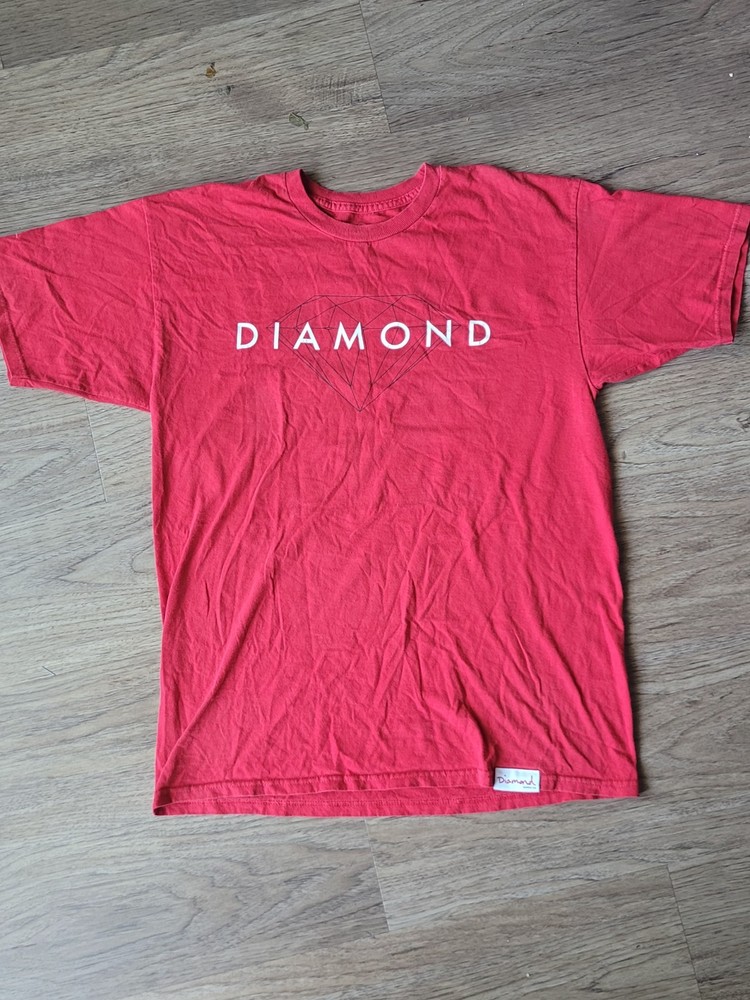 Diamond Supply Co. Men’s Red Graphic Logo Crew Neck Short Sleeve Knit Tee Size L